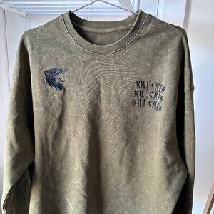 Kill Crew Berserker Series Crewneck Sweatshirt - Olive Green - Size Small